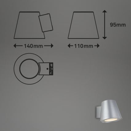 Briloner 3645-014 - Уличный светодиодный настенный светильник NEAPEL 1xGU10/4,9W/230V IP44