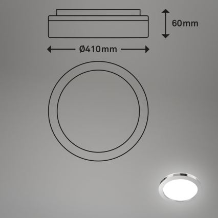 Briloner 3673-018 - Світлодіодний стельовий світильник для ванної кімнати SPLASH LED/28W/230V діаметр 41 см