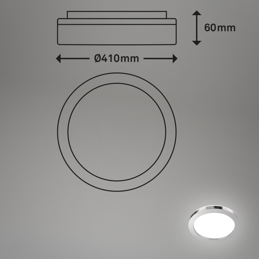 Briloner 3673-018 - Світлодіодний стельовий світильник для ванної кімнати SPLASH LED/28W/230V діаметр 41 см