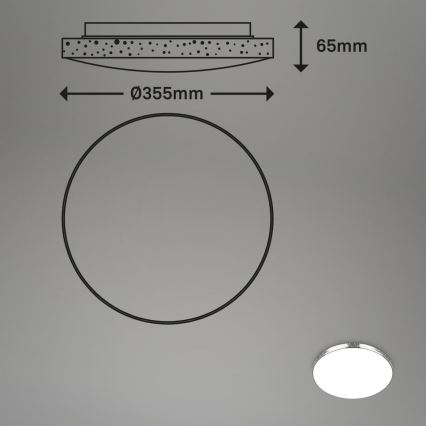 Briloner 3679-018 - LED RGB Стельовий світильник для ванної з регулюванням яскравості MAGA LED/18,5W/230V 3000-6500K діаметр 35,5 см + пульт дистанційного керування