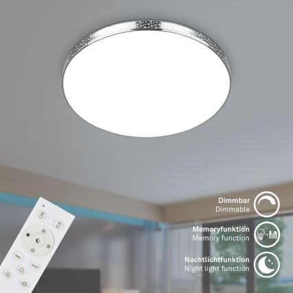 Briloner 3679-018 - Светодиодный потолочный RGB-светильник для ванной комнаты с регулированием яркости MAGA LED/18,5W/230V 3000-6500K диаметр 35,5 см + дистанционное управление