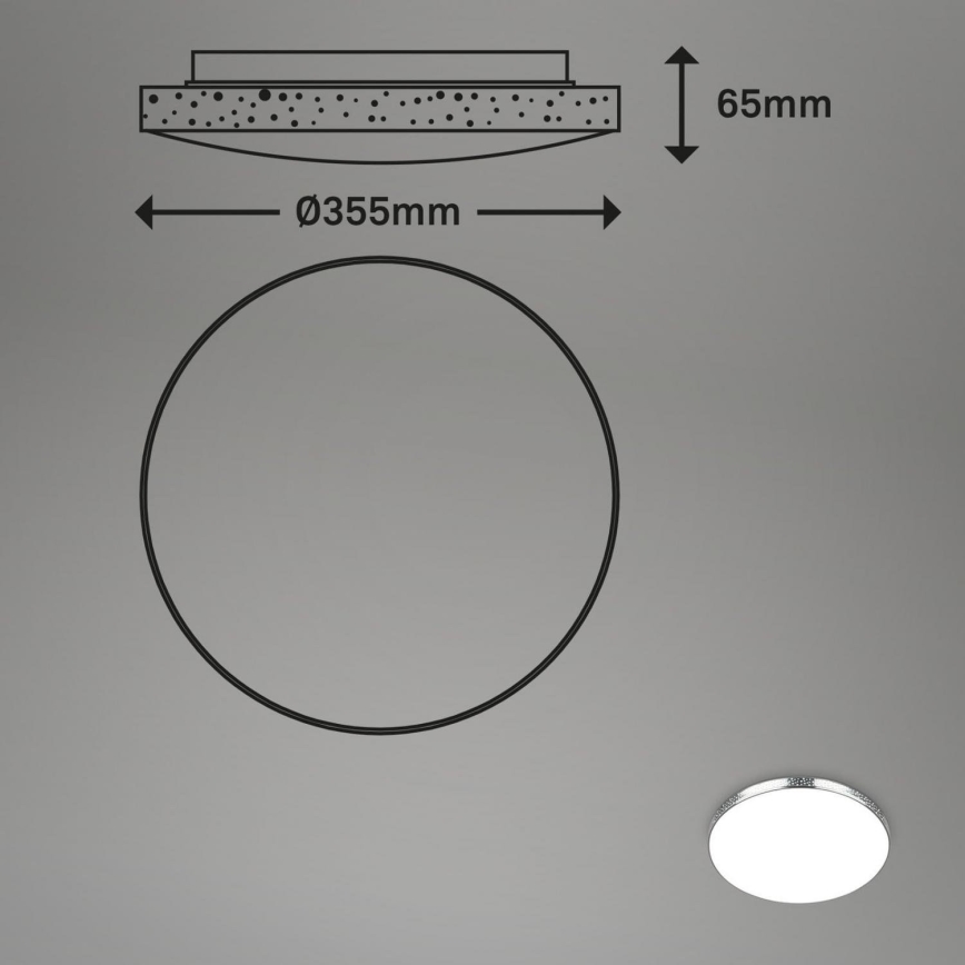 Briloner 3679-018 - Светодиодный потолочный RGB-светильник для ванной комнаты с регулированием яркости MAGA LED/18,5W/230V 3000-6500K диаметр 35,5 см + дистанционное управление