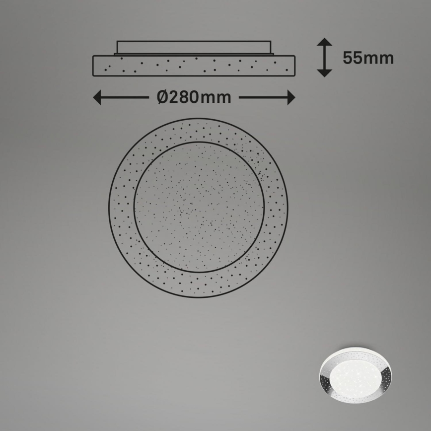 Briloner 3693-018 - Світлодіодний стельовий світильник для ванної кімнати LED/15W/230V IP44 4000K діаметр 28 см
