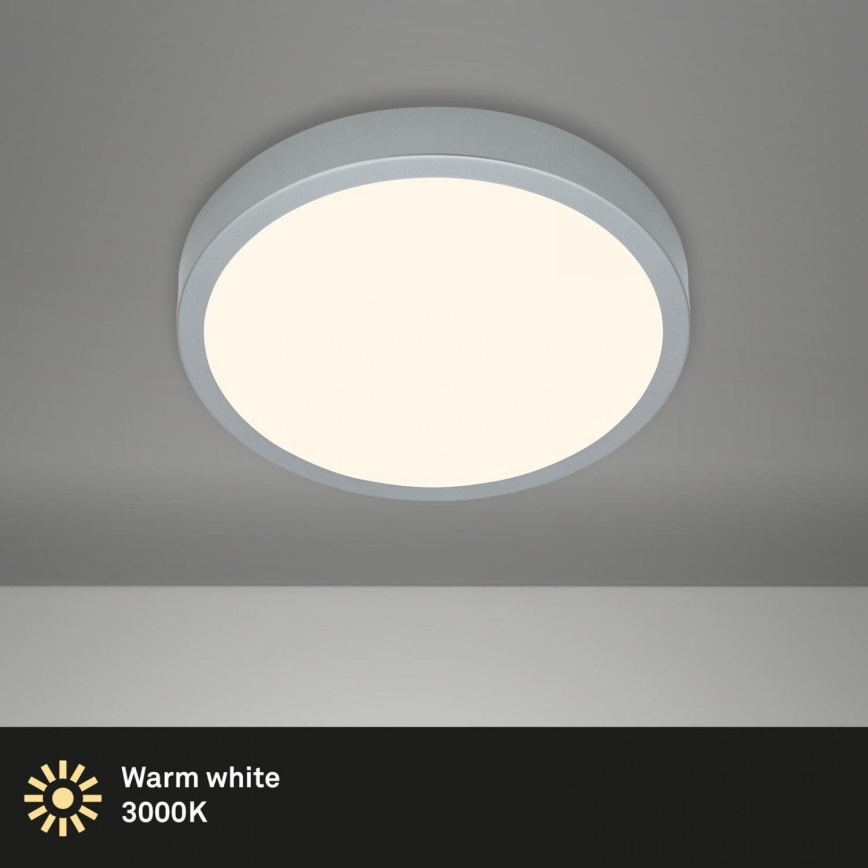Briloner 3700-014 - Стельовий LED світильник RUNA LED/16W/230V 3000K діаметр 28 см срібний
