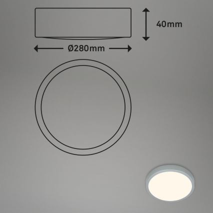 Briloner 3700-014 - Стельовий LED світильник RUNA LED/16W/230V 3000K діаметр 28 см срібний