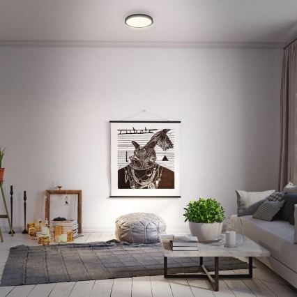 Briloner 3700-015 - Стельовий LED світильник RUNA LED/16W/230V 3000K діаметр 28 см чорний