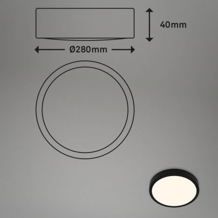 Briloner 3700-015 - Светодиодный потолочный светильник RUNA LED/16W/230V 3000K диаметр 28 см черный