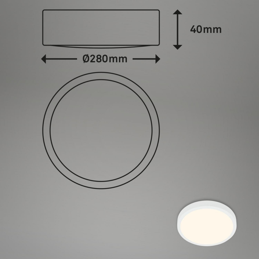 Briloner 3700-016 - Стельовий LED світильник RUNA LED/16W/230V 3000K діаметр 28 см білий