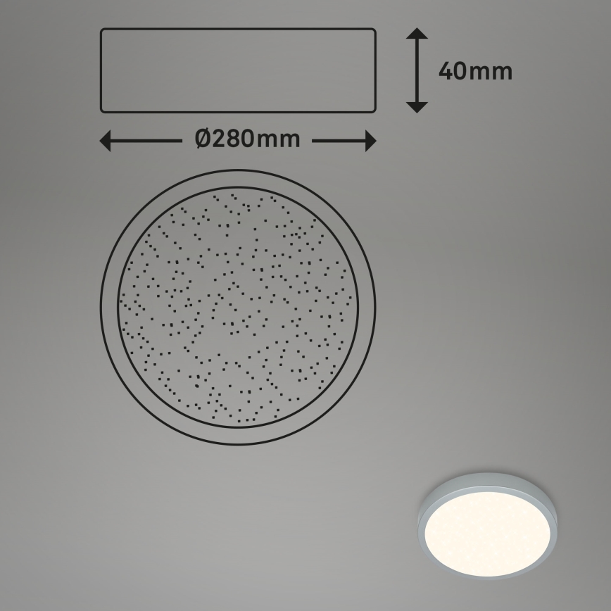 Briloner 3701-014 - Светодиодный потолочный светильник с регулированием яркости RUNA LED/18W/230V 2700-6500K серебристый + дистанционное управление