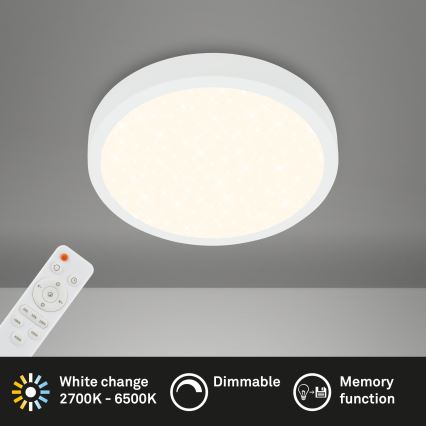 Briloner 3701-016 - Светодиодный потолочный светильник с регулированием яркости RUNA LED/18W/230V 2700-6500K белый + дистанционное управление