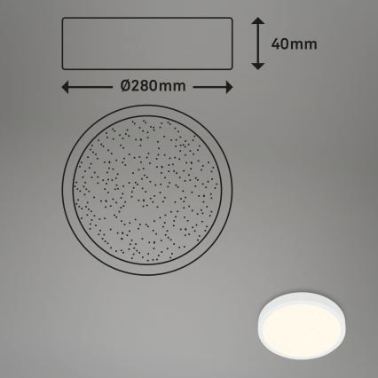 Briloner 3701-016 - Светодиодный потолочный светильник с регулированием яркости RUNA LED/18W/230V 2700-6500K белый + дистанционное управление