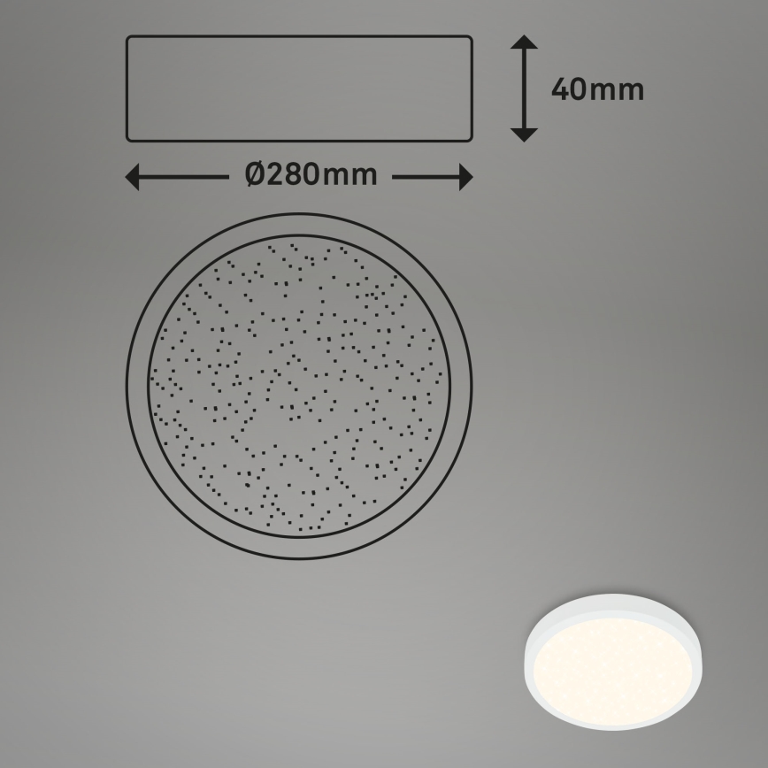 Briloner 3701-016 - Светодиодный потолочный светильник с регулированием яркости RUNA LED/18W/230V 2700-6500K белый + дистанционное управление