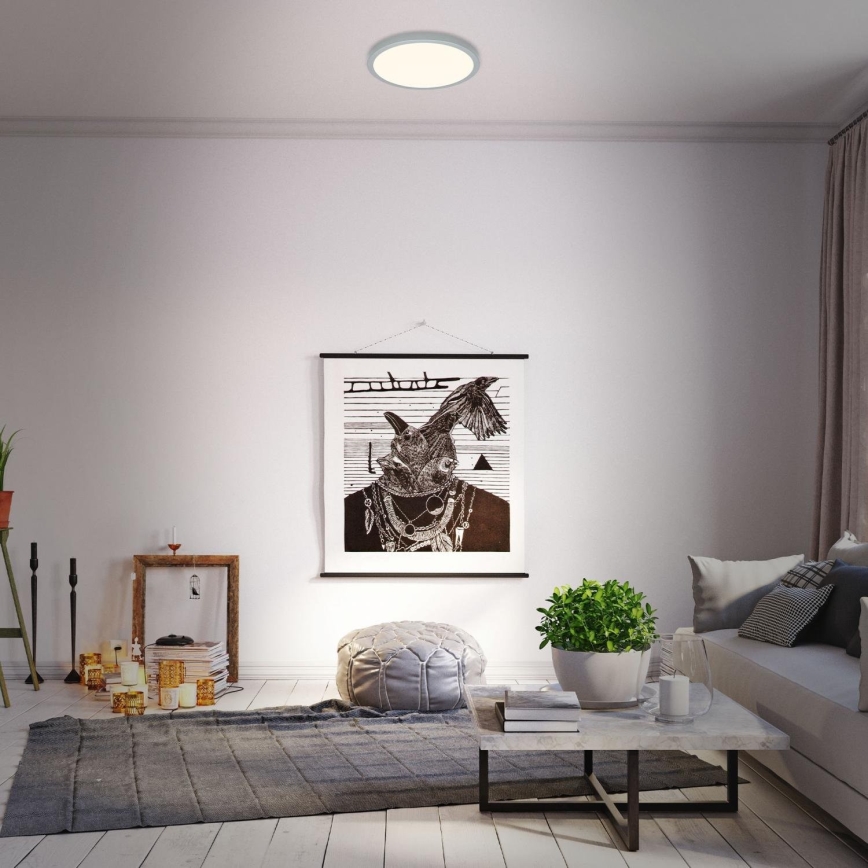 Briloner 3703-014 - Стельовий LED світильник RUNA LED/24W/230V 3000K діаметр 38 см срібний
