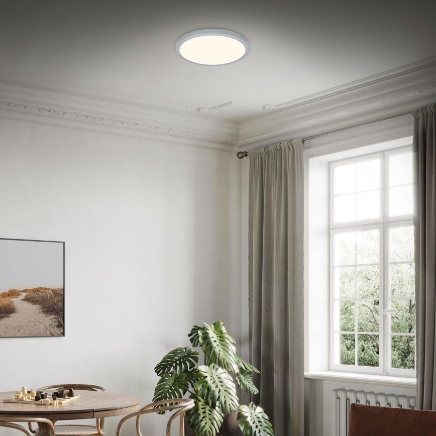 Briloner 3703-014 - Стельовий LED світильник RUNA LED/24W/230V 3000K діаметр 38 см срібний