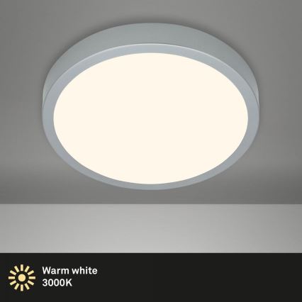 Briloner 3703-014 - Стельовий LED світильник RUNA LED/24W/230V 3000K діаметр 38 см срібний