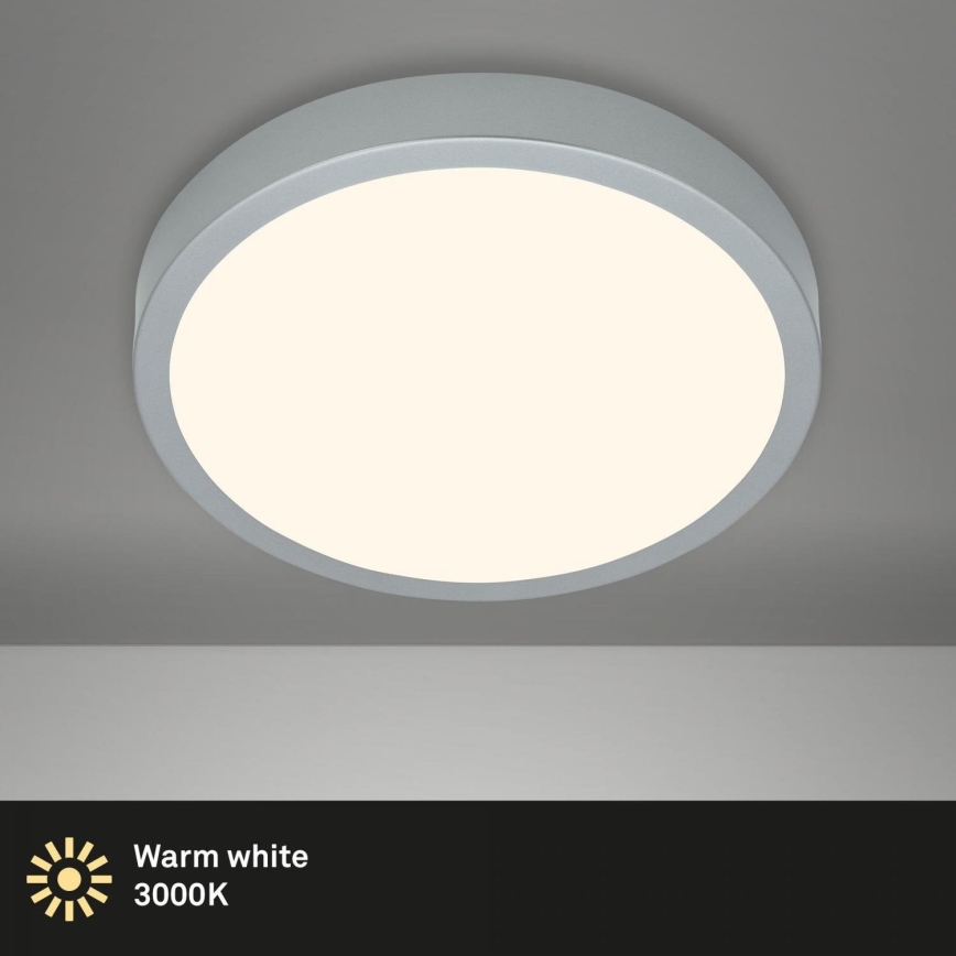 Briloner 3703-014 - Стельовий LED світильник RUNA LED/24W/230V 3000K діаметр 38 см срібний