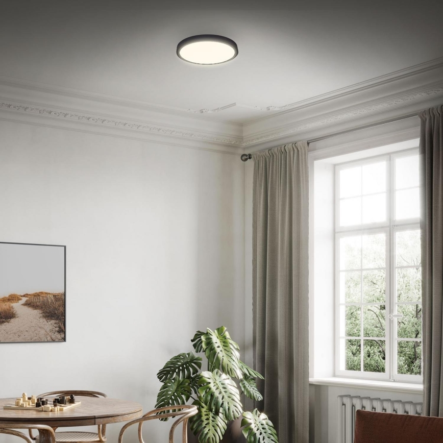 Briloner 3703-015 - Стельовий LED світильник RUNA LED/24W/230V 3000K діаметр 38 см чорний