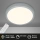 Briloner 3704-014-Світлодіодний стельовий світильник з регулюванням яскравості RUNA LED/22W/230V 2700-6500K срібний + пульт дистанційного керування