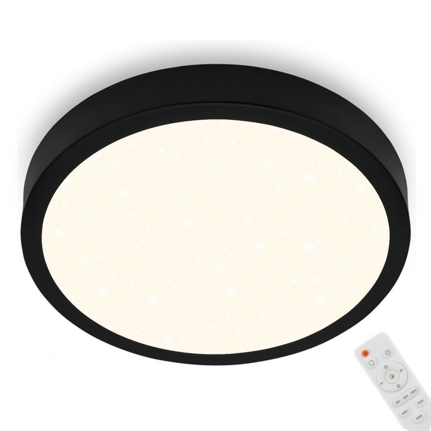 Briloner 3704-015 - Светодиодный потолочный светильник с регулированием яркости RUNA LED/22W/230V 2700-6500K черный + дистанционное управление