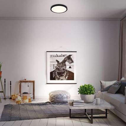 Briloner 3704-015 - Светодиодный потолочный светильник с регулированием яркости RUNA LED/22W/230V 2700-6500K черный + дистанционное управление