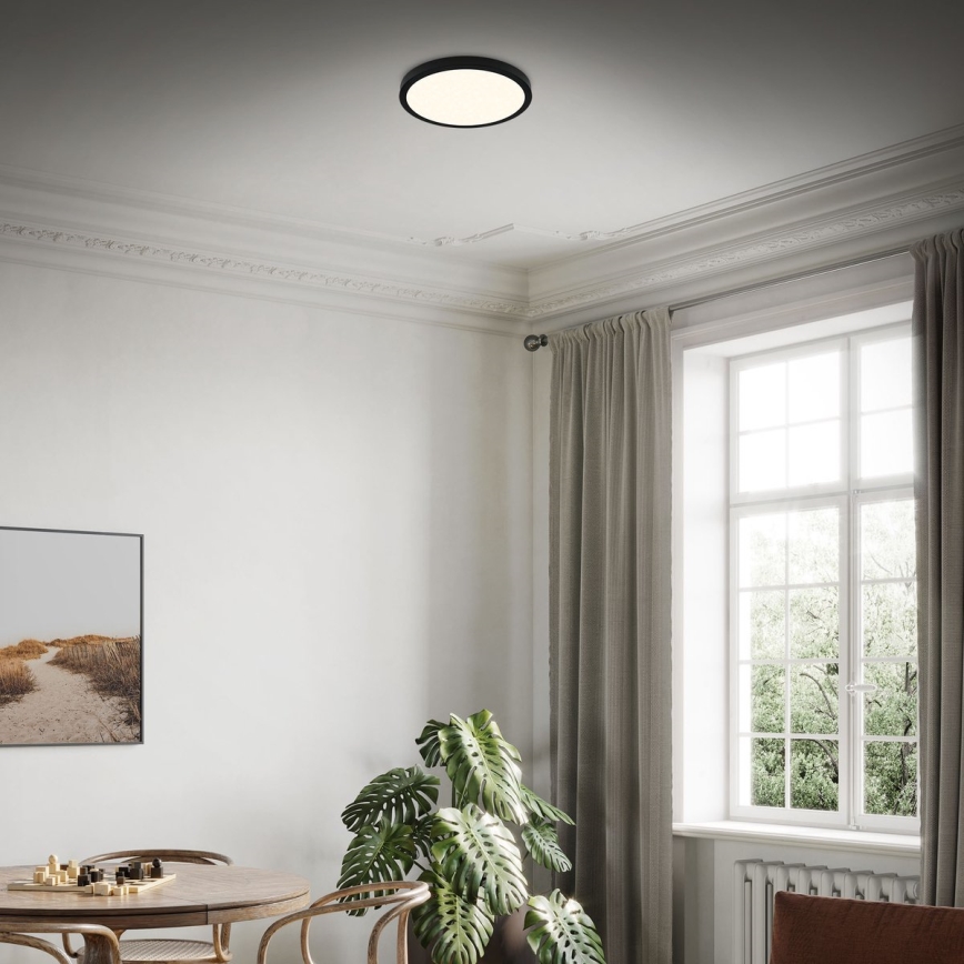 Briloner 3704-015 - Светодиодный потолочный светильник с регулированием яркости RUNA LED/22W/230V 2700-6500K черный + дистанционное управление