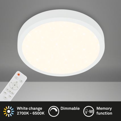 Briloner 3704-016 - Светодиодный потолочный светильник с регулированием яркости RUNA LED/22W/230V 2700-6500K белый + дистанционное управление