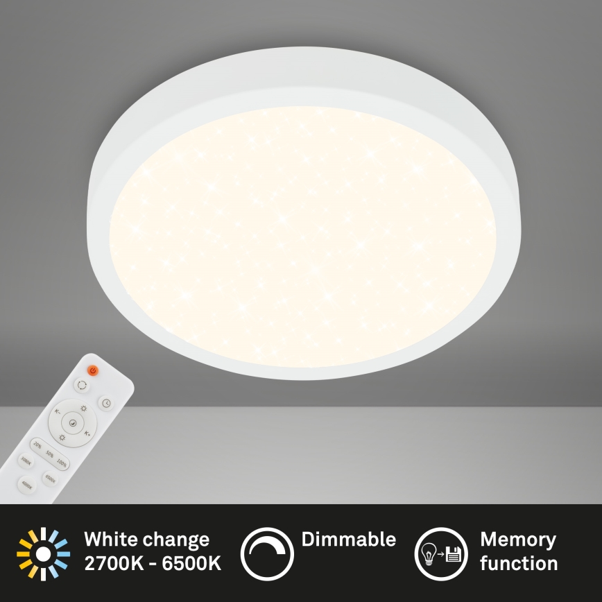 Briloner 3704-016 - Светодиодный потолочный светильник с регулированием яркости RUNA LED/22W/230V 2700-6500K белый + дистанционное управление