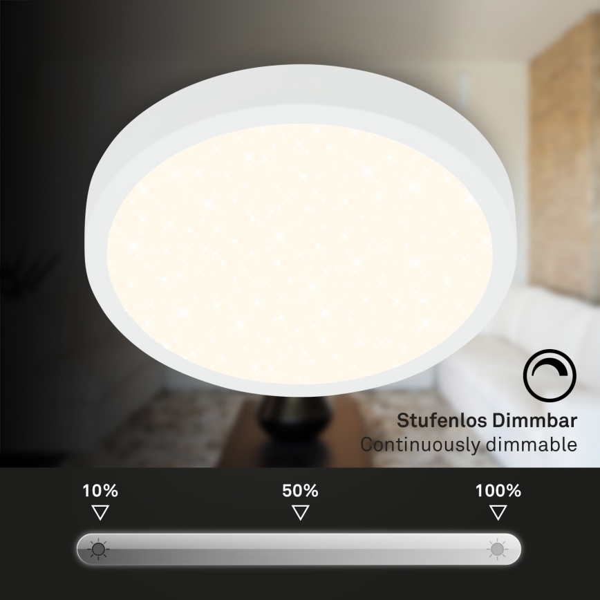 Briloner 3704-016 - Светодиодный потолочный светильник с регулированием яркости RUNA LED/22W/230V 2700-6500K белый + дистанционное управление