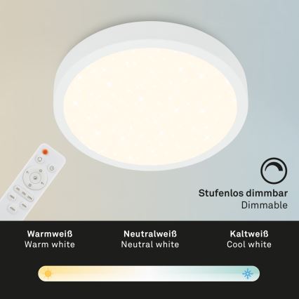 Briloner 3704-016 - Светодиодный потолочный светильник с регулированием яркости RUNA LED/22W/230V 2700-6500K белый + дистанционное управление