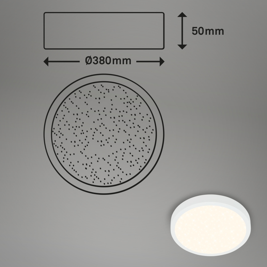 Briloner 3704-016 - Светодиодный потолочный светильник с регулированием яркости RUNA LED/22W/230V 2700-6500K белый + дистанционное управление