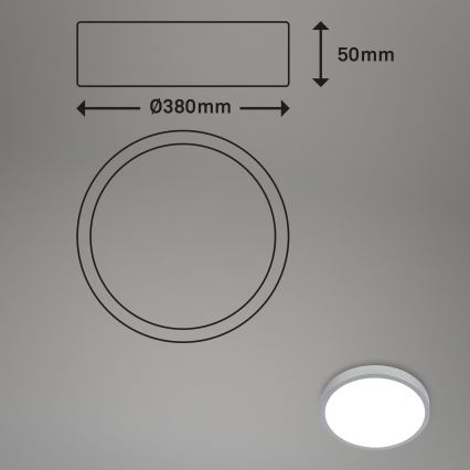 Briloner 3709-014 - Стельовий RGBW-світильник з регулюванням яскравості LED/22W/230V 4000K діаметр 38 см срібний + пульт дистанційного керування