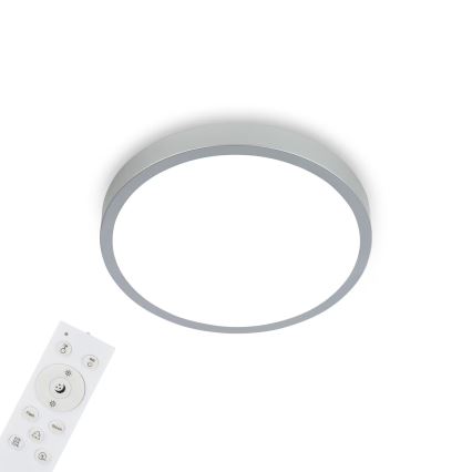 Briloner 3709-014 - Светодиодный потолочный RGBW-светильник с регулированием яркости LED/22W/230V 4000K диаметр 38 см серебристый + дистанционное управление