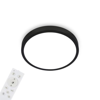 Briloner 3709-015 - Стельовий RGBW-світильник з регулюванням яскравості LED/22W/230V 4000K діаметр 38 см чорний + пульт дистанційного керування