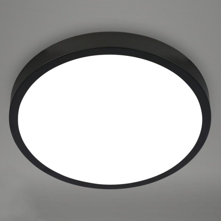 Briloner 3709-015 - Стельовий RGBW-світильник з регулюванням яскравості LED/22W/230V 4000K діаметр 38 см чорний + пульт дистанційного керування