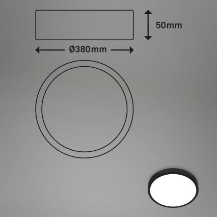 Briloner 3709-015 - Светодиодный потолочный RGBW-светильник с регулированием яркости LED/22W/230V 4000K диаметр 38 см черный + дистанционное управление