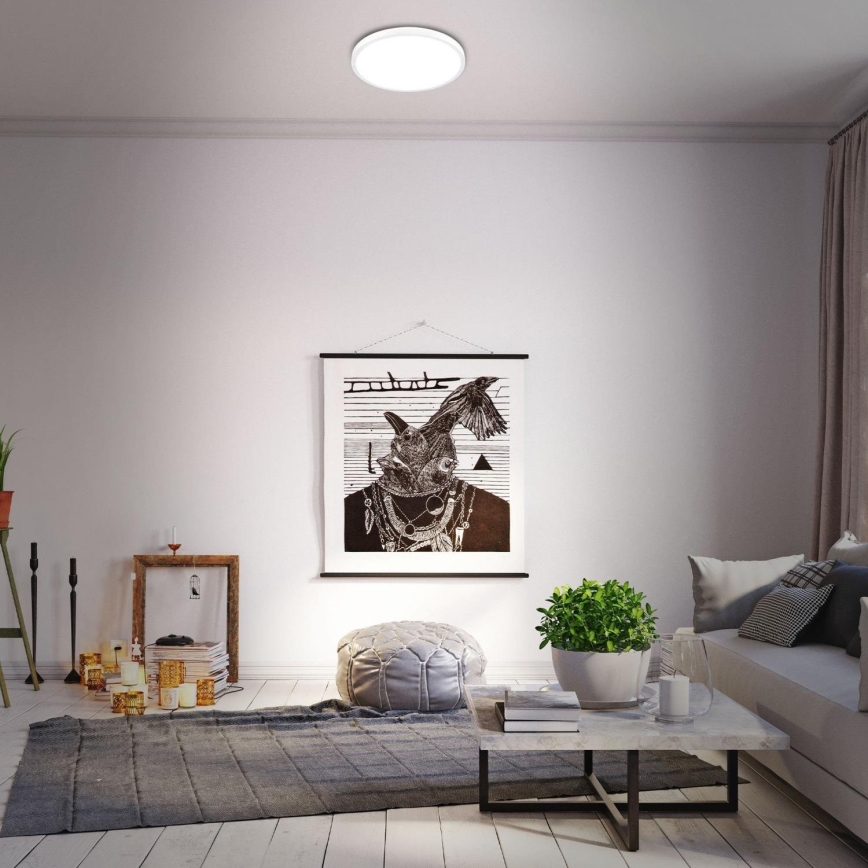 Briloner 3709-016 - Стельовий RGBW-світильник з регулюванням яскравості LED/22W/230V 4000K діаметр 38 см білий + пульт дистанційного керування