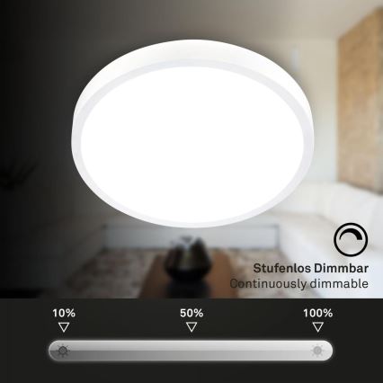 Briloner 3709-016 - Стельовий RGBW-світильник з регулюванням яскравості LED/22W/230V 4000K діаметр 38 см білий + пульт дистанційного керування