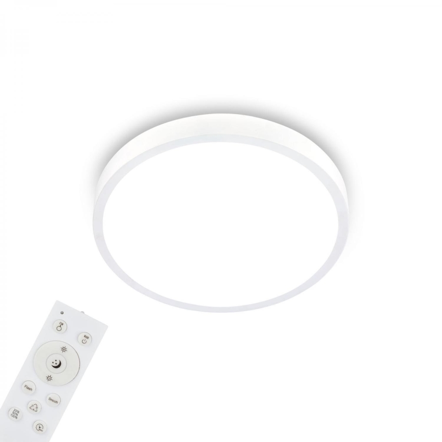 Briloner 3709-016 - Светодиодный потолочный RGBW-светильник с регулированием яркости LED/22W/230V 4000K диаметр 38 см белый + дистанционное управление