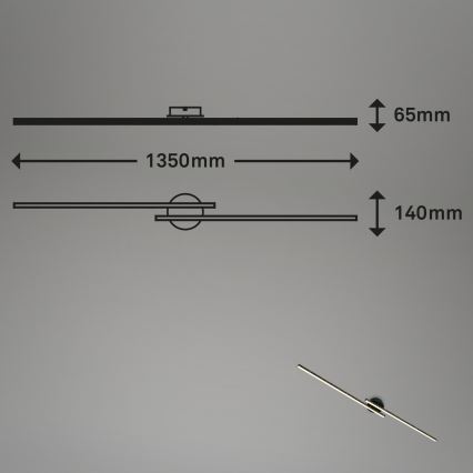Briloner 3717-025 - Светодиодная припотолочная люстра REY 2xLED/12W/230V черный