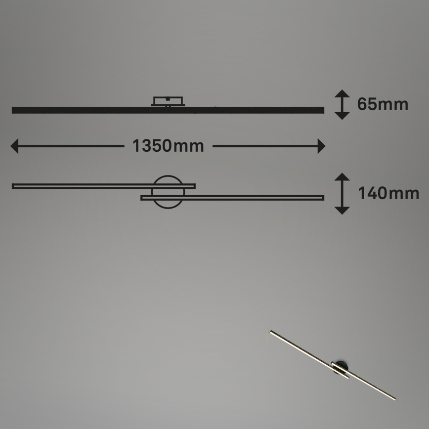 Briloner 3717-025 - Светодиодная припотолочная люстра REY 2xLED/12W/230V черный