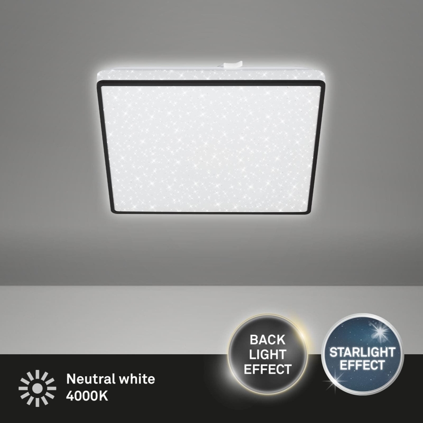 Briloner 3748-415 - LED стельовий світильник STAR SKY LED/15W/230V 27x27 cm чорний