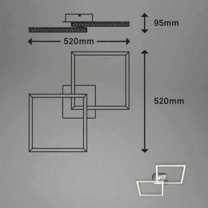 Briloner 3751-019 - Светодиодный потолочный светильник с регулированием яркости FRAME LED/20W/230V блестящий хром