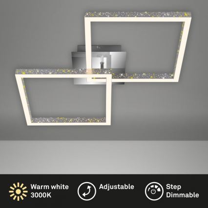 Briloner 3751-019 - Светодиодный потолочный светильник с регулированием яркости FRAME LED/20W/230V блестящий хром