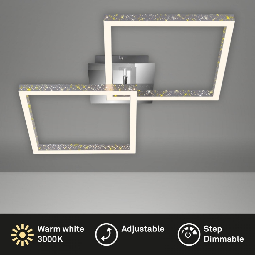 Briloner 3751-019 - Светодиодный потолочный светильник с регулированием яркости FRAME LED/20W/230V блестящий хром
