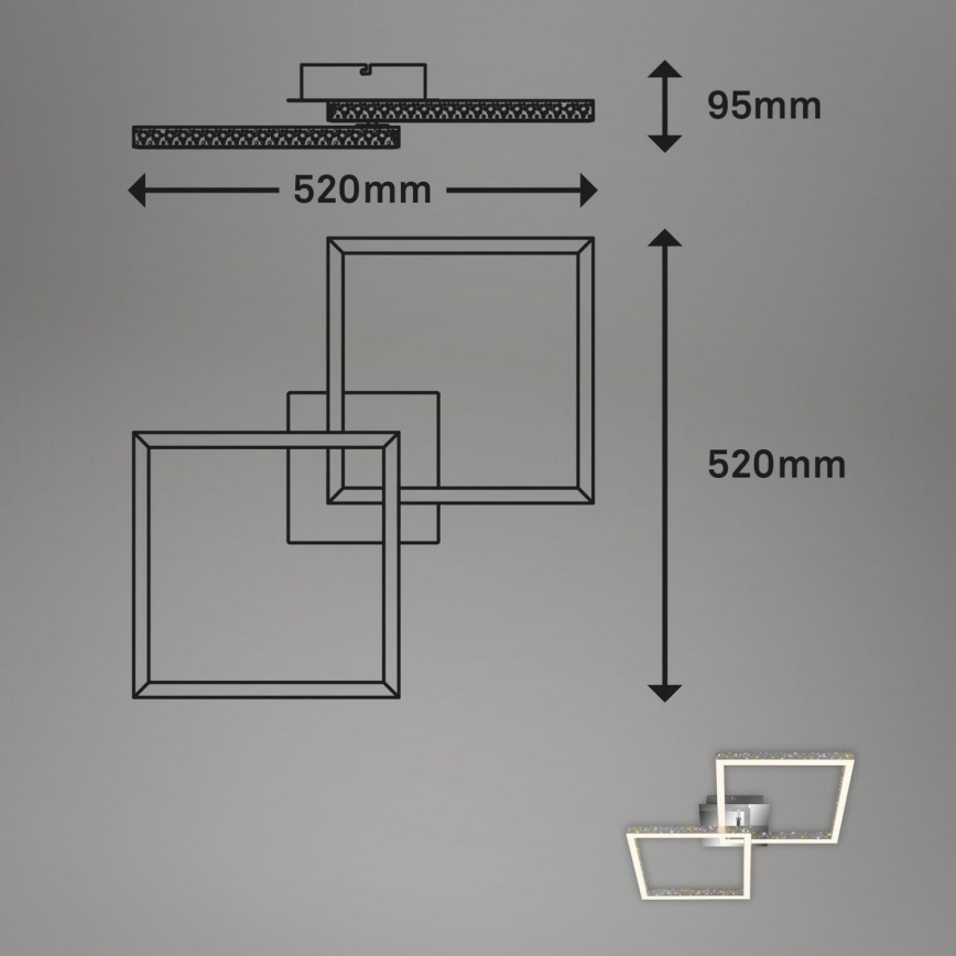 Briloner 3751-019 - Светодиодный потолочный светильник с регулированием яркости FRAME LED/20W/230V блестящий хром