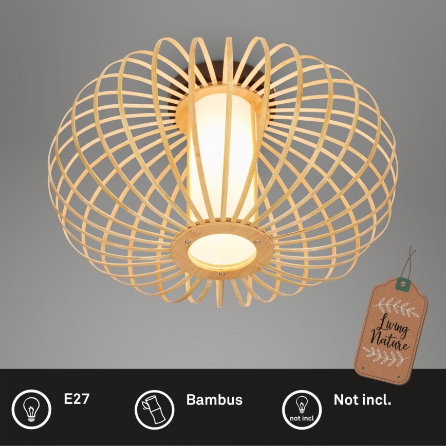 Briloner 3759011 - Потолочный светильник 1xE27/10W/230V диаметр 40 см бамбук