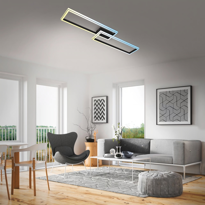 Briloner 3761015 - Диммируемый потолочный светильник LED, 45 Вт, 230 В, 2700–6500 К, черный + пульт дистанционного управления