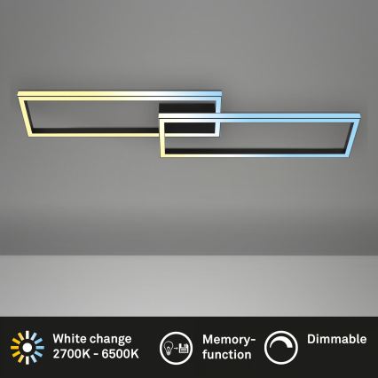 Briloner 3761015 - Диммируемый потолочный светильник LED, 45 Вт, 230 В, 2700–6500 К, черный + пульт дистанционного управления