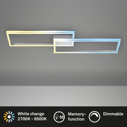 Briloner 3761019 - Затемнюваний світлодіодний стельовий світильник LED/45W/230V 2700-6500K матовий хром + пульт дистанційного керування