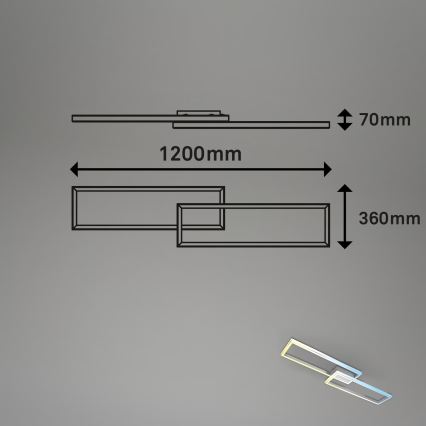 Briloner 3761019 - Затемнюваний світлодіодний стельовий світильник LED/45W/230V 2700-6500K матовий хром + пульт дистанційного керування